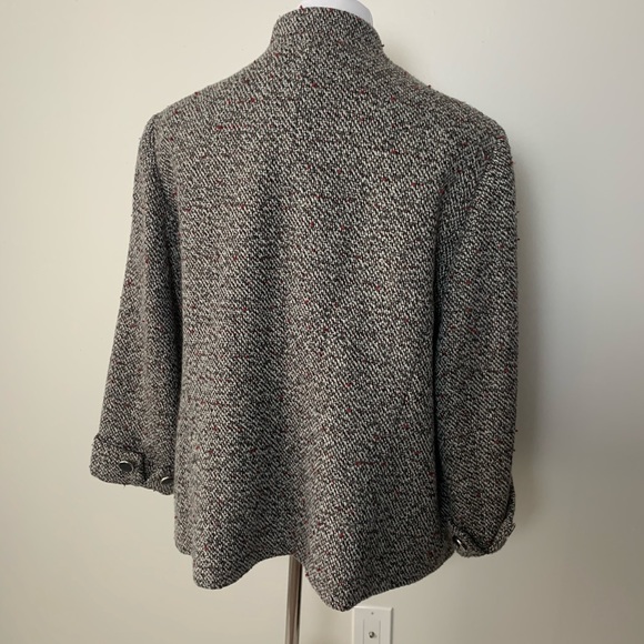 JM Collection 1X gray tweed jacket - Picture 3 of 4